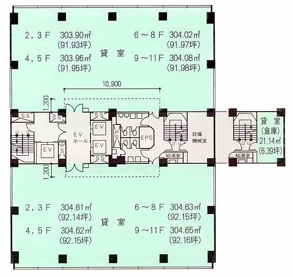 基準階(2〜11F)