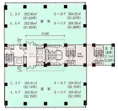 基準階(2〜11F)