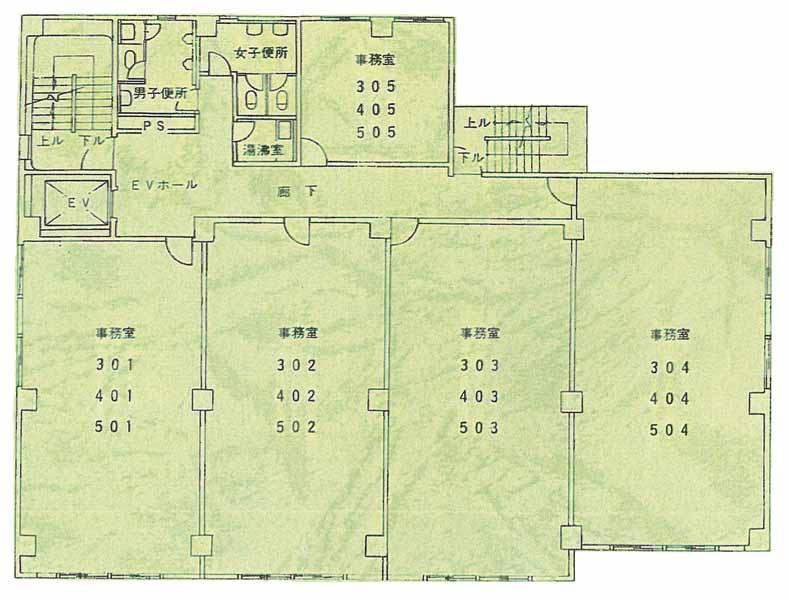 基準階(3〜5F)